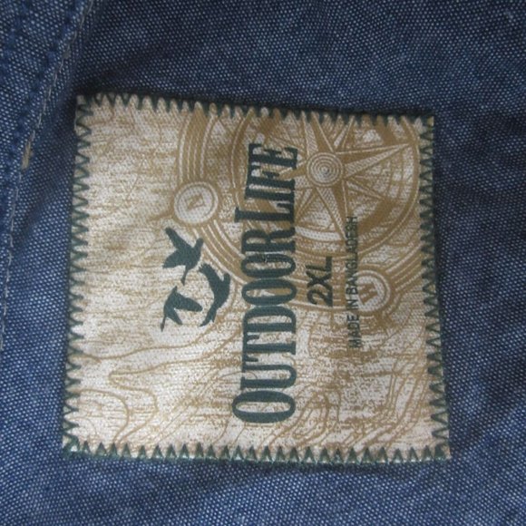 Outdoor Life Men shirt s/s p2p 28" hunting deer camping 2 pocket fishing cotton - Picture 11 of 12